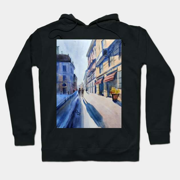 Cityscape pattern in watercolors Hoodie by Ala Lopatniov